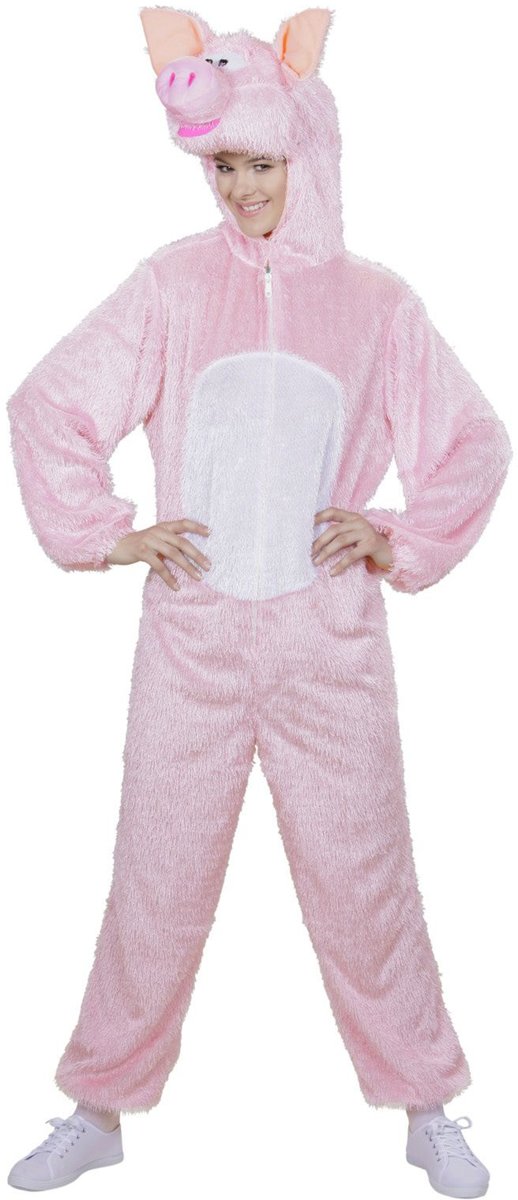 Varken Kostuum | Pluche Varken Piggy Pig | Volwassen | Large / XL | Carnaval kostuum | Verkleedkleding